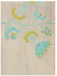 beige linen thread embroidered saree