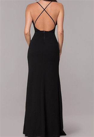 v-neck faux wrap holiday party long dress