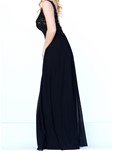 long formal gown dress with lace bodice