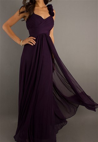 purple long formal dress prom