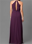 eggplant purple long formal dress empire waist