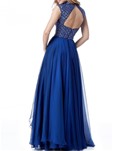 beaded bodice cut out prom dress