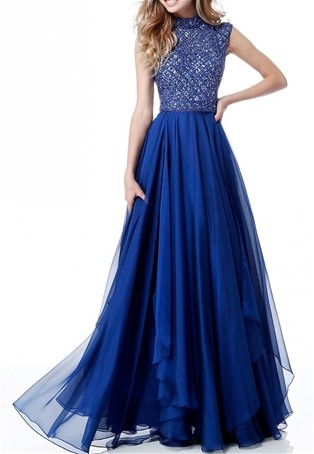 beaded bodice cut out prom dress