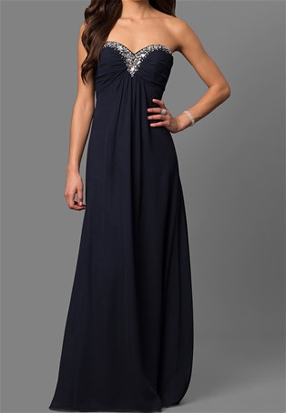 long strapless dress gown