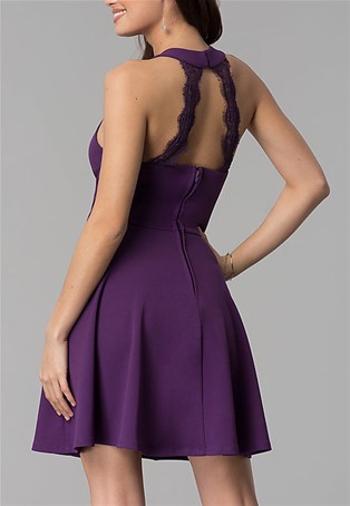 purple short party dress
