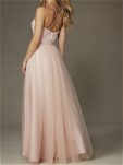 blush long sweetheart gown