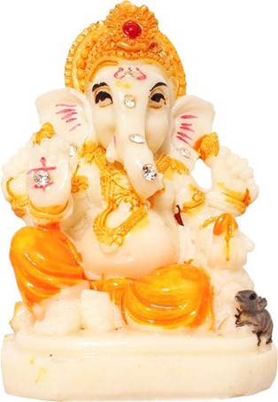 lord ganesha in orange and off-white
