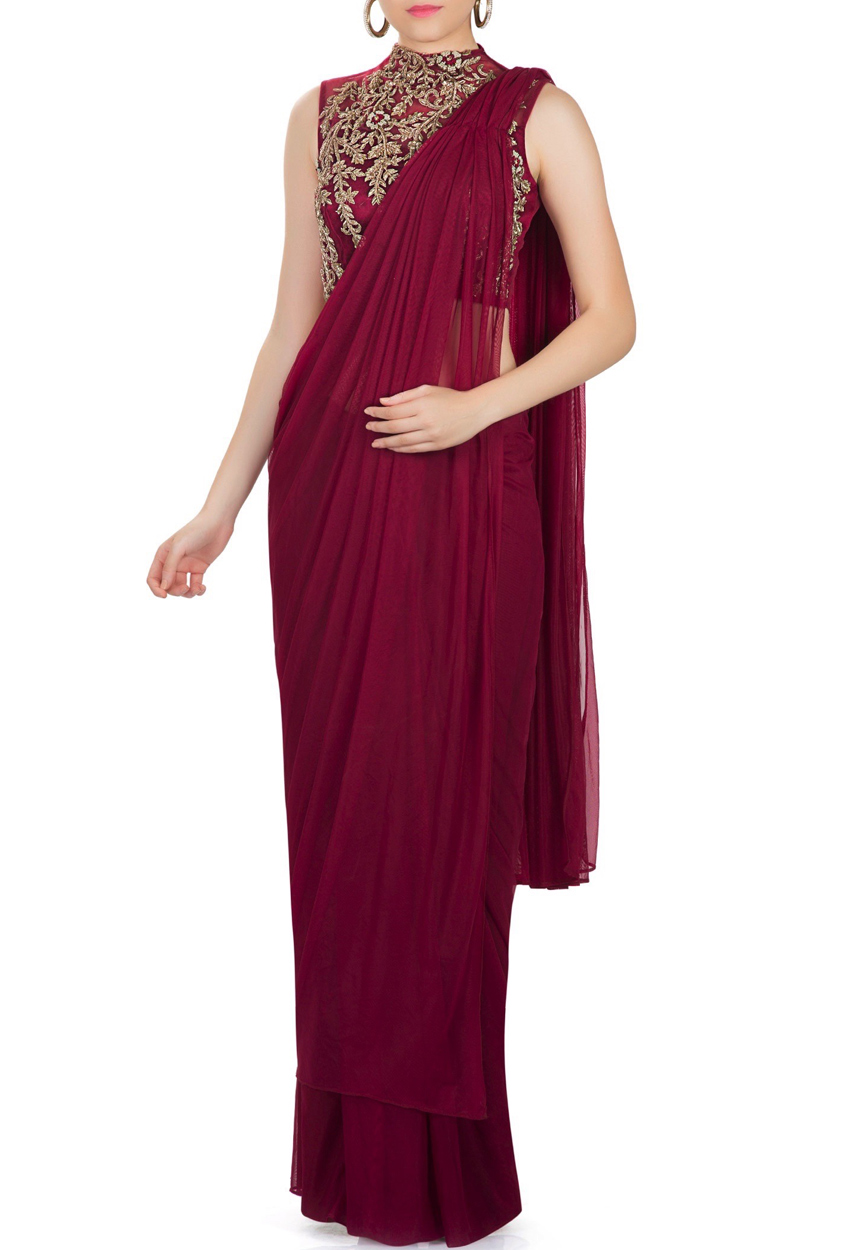 pleated saree drape