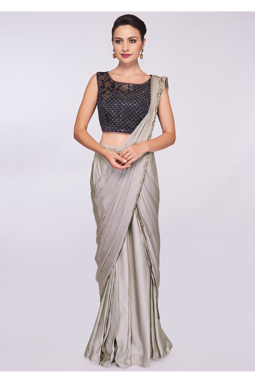 pleated saree drape