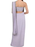 purple pleated drape sarees
