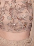 beige  pre-pleated drape saree
