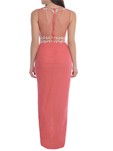 designer georgette,net coral color gown