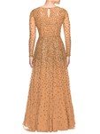designer georgette,net brown color gown