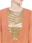 designer georgette silk  orange color gown