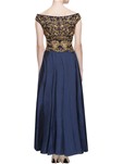 designer silk  black, blue color gown