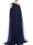 designer georgette blue color gown