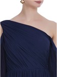 designer georgette blue color gown