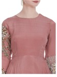 designer crepe pink color gown