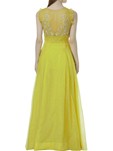 designer organza,tulle,net yellow color gown