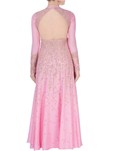 designer silk pink color gown