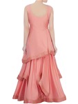 designer raw silk  pink color gown
