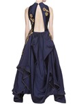 blue navygathered gown