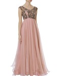pink organza embroidered anarkali gown