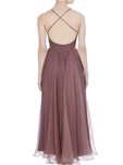 purple organza cutdana hand-embroidered backless gown