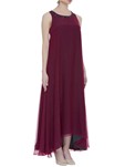 maroon georgette classic gown with stone embroidery