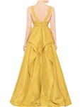 yellow pure silk flared ball gown