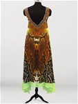 snake printed v neck long dress