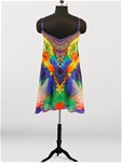 multi feathered v neck printed shoe string top