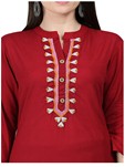maroon rayon long kurti