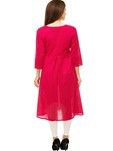 pink cotton long kurti with legging