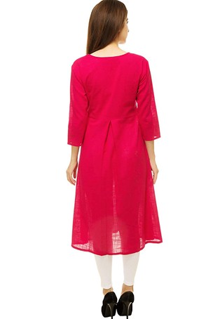 pink cotton long kurti with legging