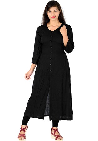 black rayon long kurti with legging