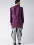 purple dupion silk kurta with dhoti style
