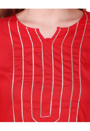 red rayon party wear kurti with palazzo
