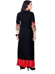red,black rayon party wear kurti with palazzo