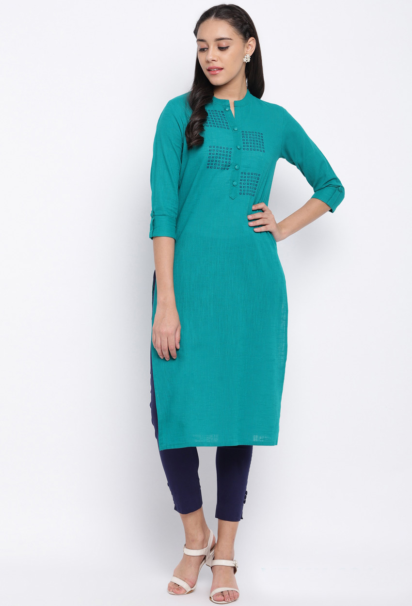 aqua color kurti