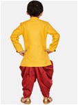yellow cotton silk blend boys dhoti kurta