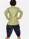 green cotton silk blend boys dhoti kurta