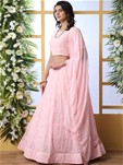 light pink georgette wedding designer lehenga choli