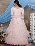net wedding lehenga choli in light pink color