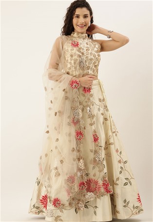 creem satin silk wedding lehenga choli