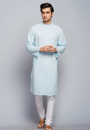 blue cotton kurta pyjamas