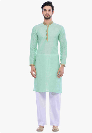 green blended kurta pyjamas