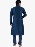 blue silk blend kurta pyjamas