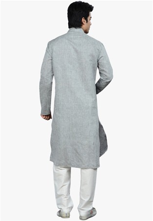 gray linen kurta pyjamas