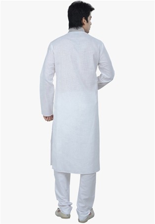 white cotton kurta pyjamas